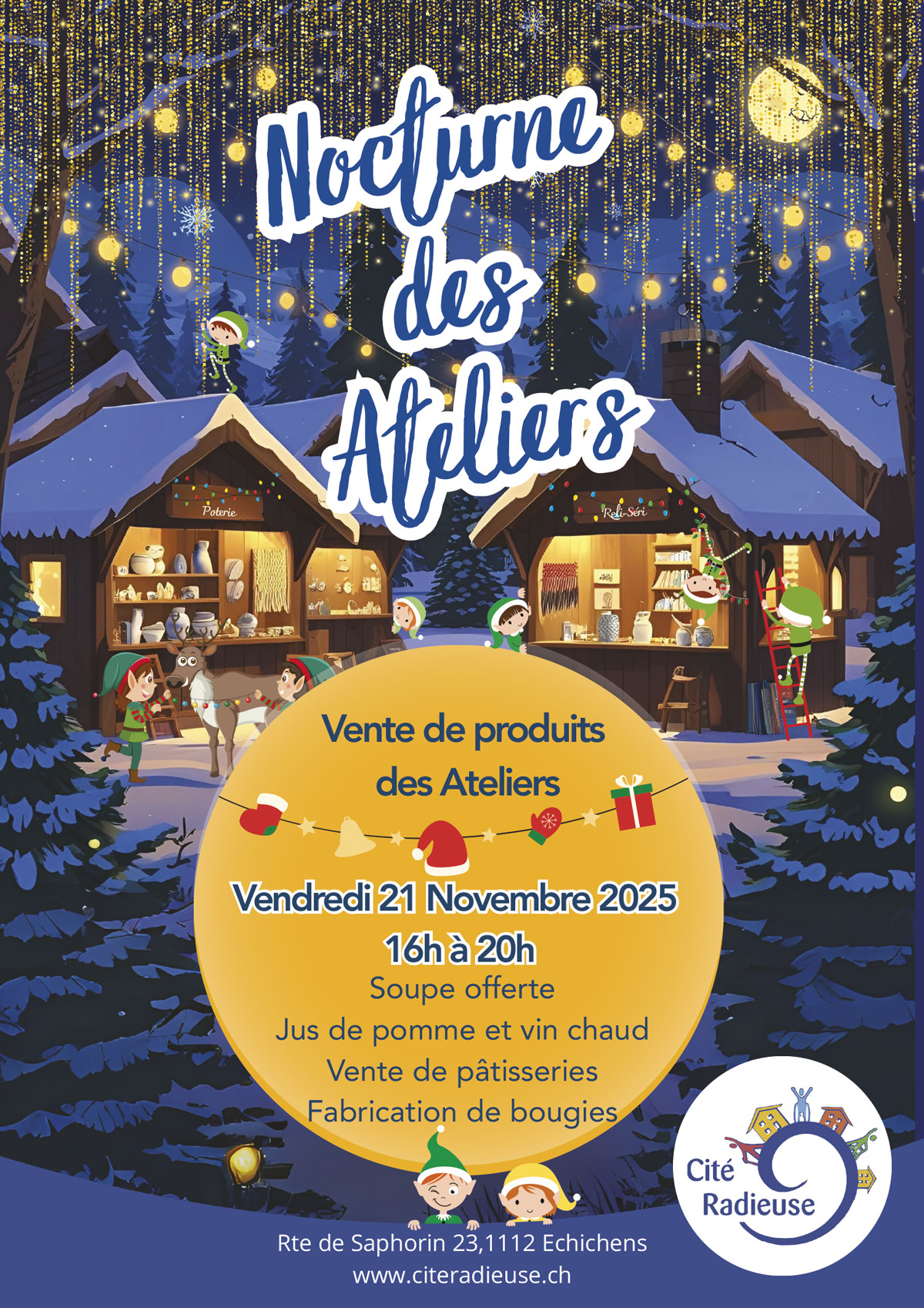 Nocturne des ateliers le 21 novembre 2025 à la Cité Radieuse, Echichens